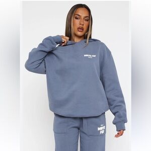 White Fox Blue Hoodie